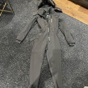 ASOS | Black Snowsuit with Fur Trim